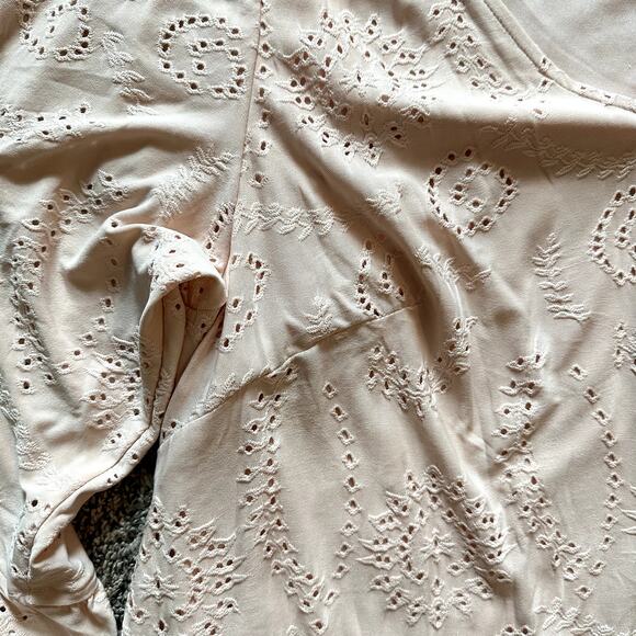 NWT EMMA & MICHELE Eyelet Ruffle Sleeve Dress Size 1X Preppy Classic Office Chic - Picture 4 of 13